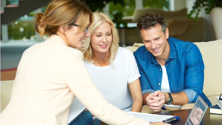 an IA having a meeting with a husband and wife
