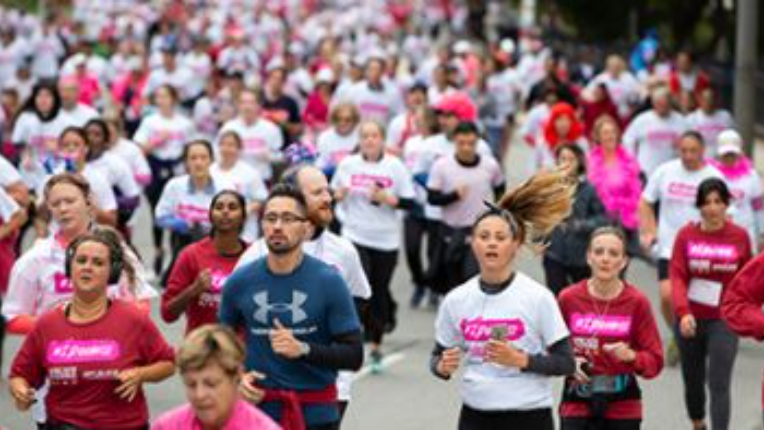 Group people of running