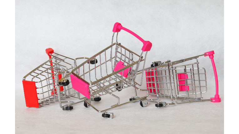Picture of shopping carts falling over