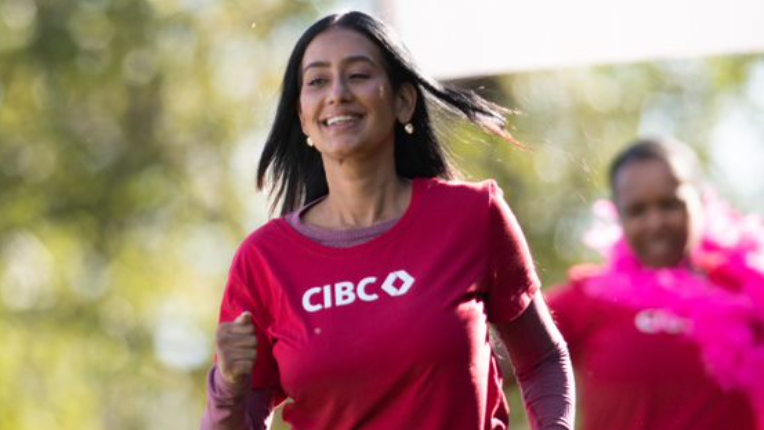 Women participating in CIBC Run for the Cure.