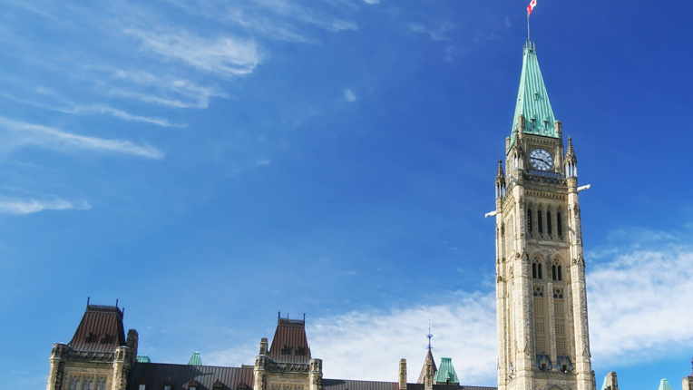 Parliament Hill in Ottawa, Canada.