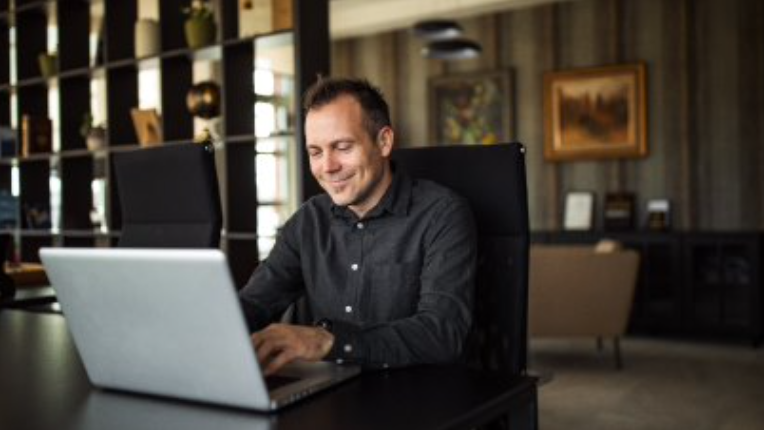 man using a computer