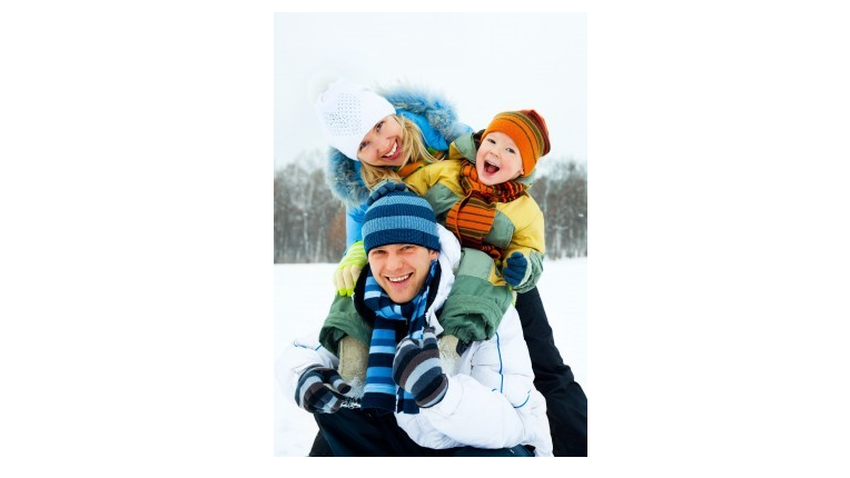 family in winter clothing