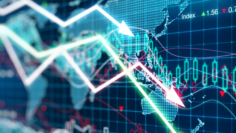 Index graphs and candlesticks dropping