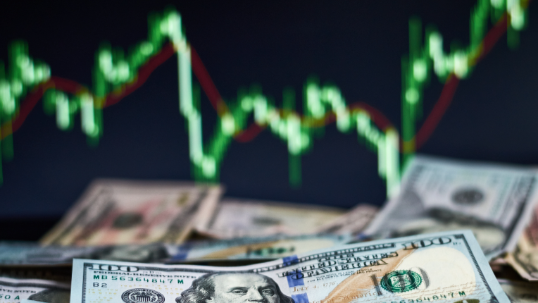 Money and graph lines