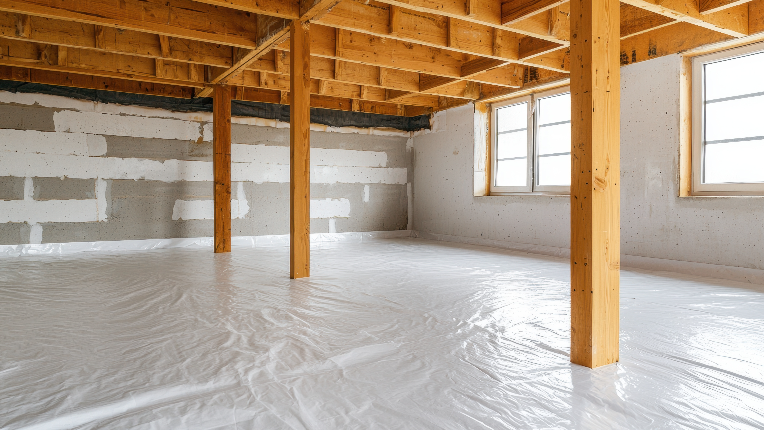 Basement with new solid foundation.