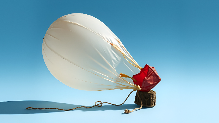 Deflated hot air balloon.