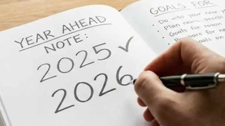 An image showing that 2025 is complete and it's time to start 2026.