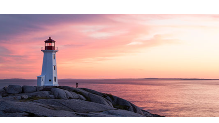 Lighthouse on rocky shore