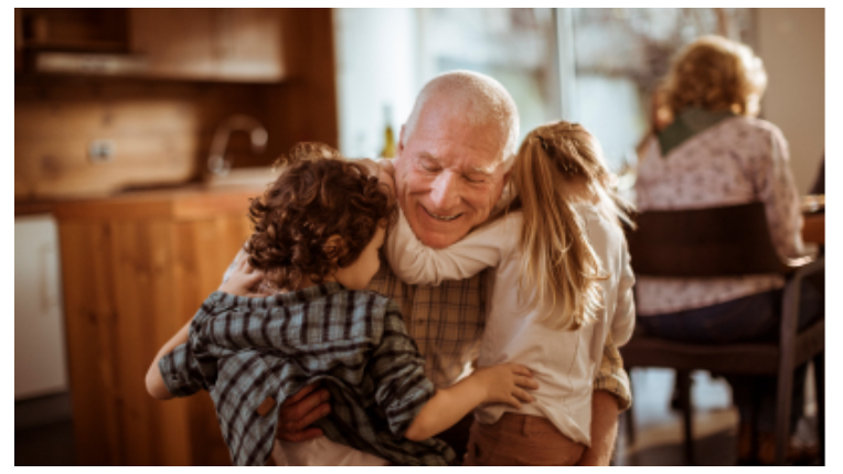 Family image, young children with elder individual