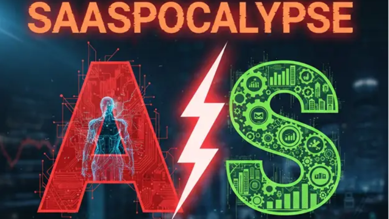 A stylized image of AI vs software.