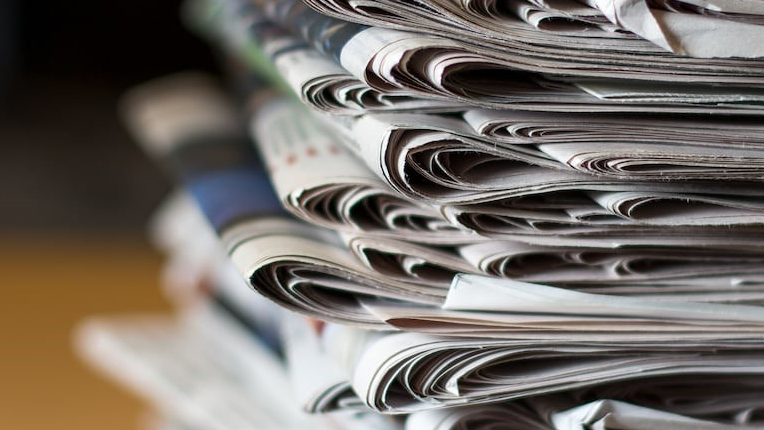 stack of newspapers