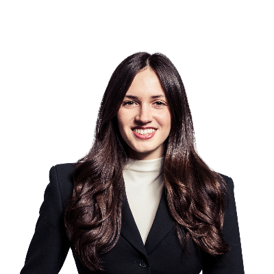 Aria blazer smiling