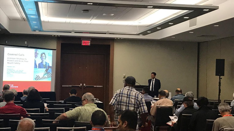 Avin Mehra presenting in front of clients