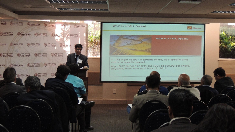 Avin Mehra presenting investment options to clients