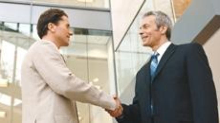 Two men shaking hands