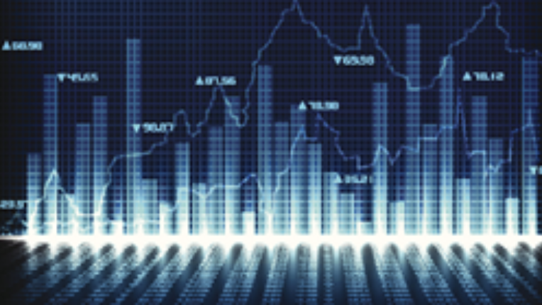 A financial graph of the stock market