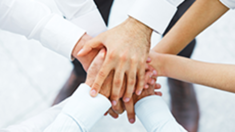 Hands joining in the middle