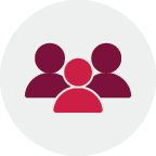 One figure in front of two others