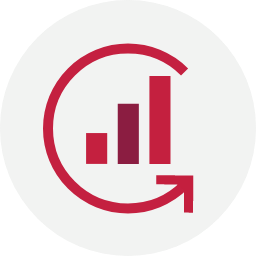 Arrow circling around chart bars