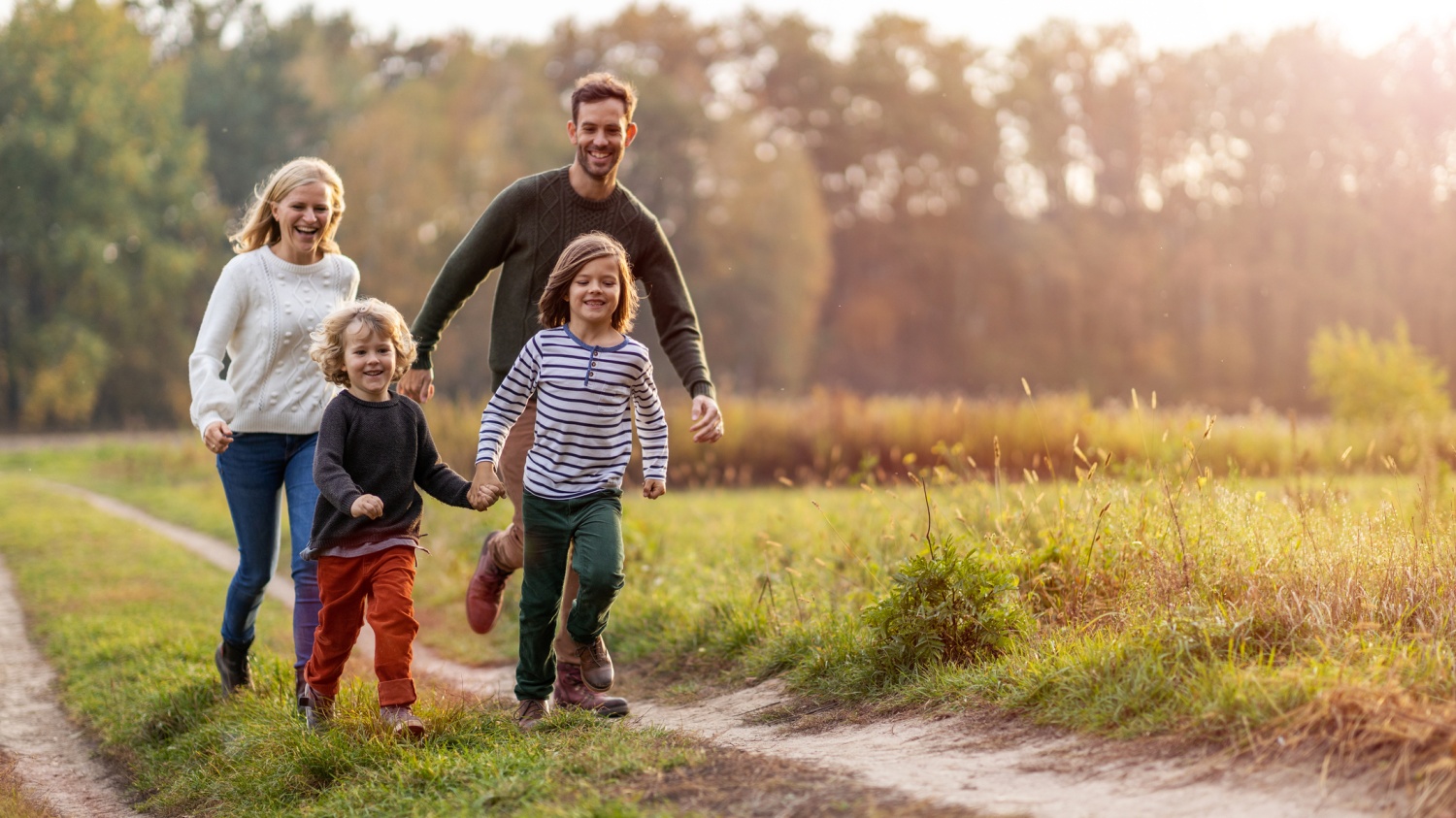Family in a forest 