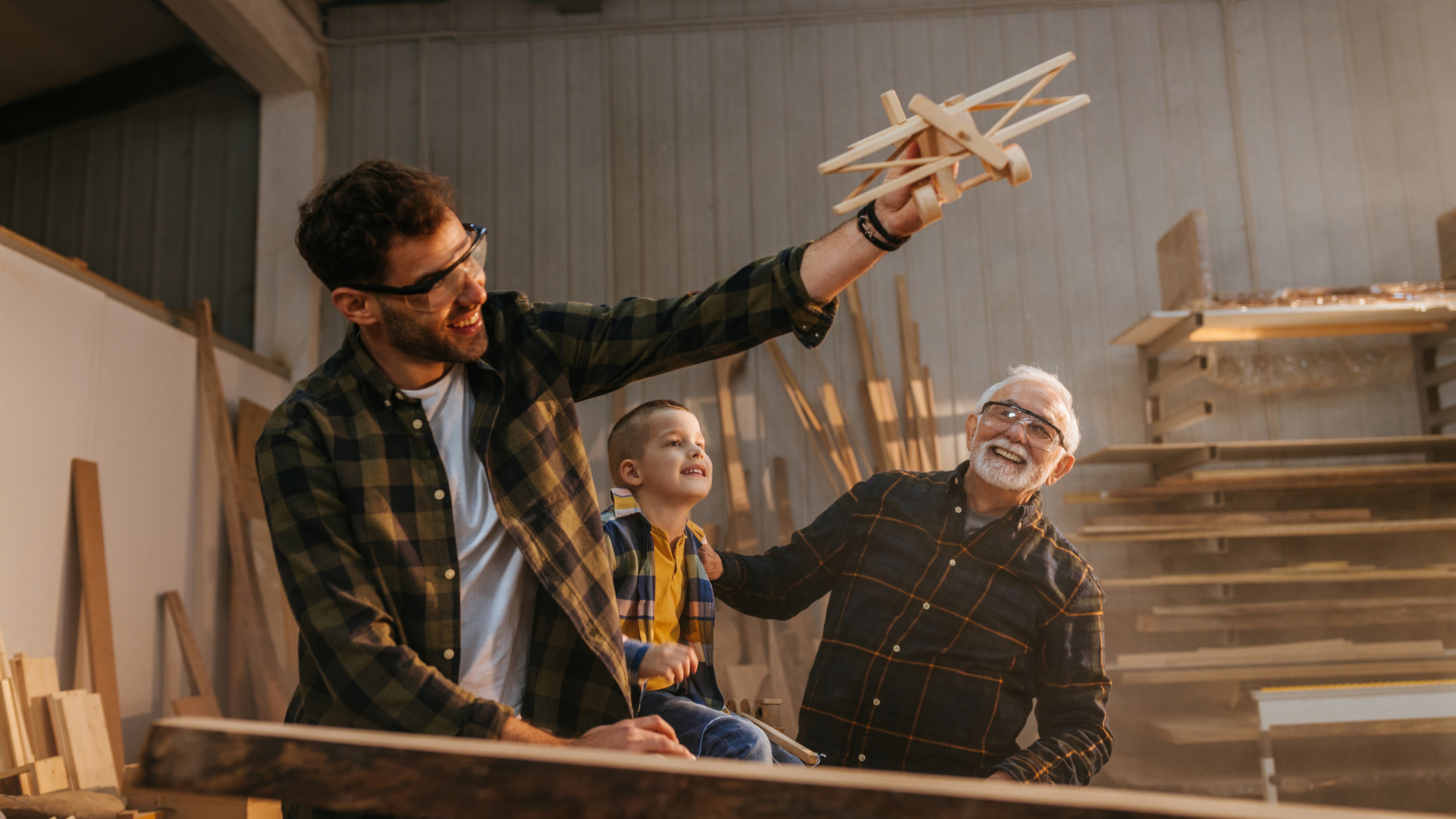 Family in a workshop