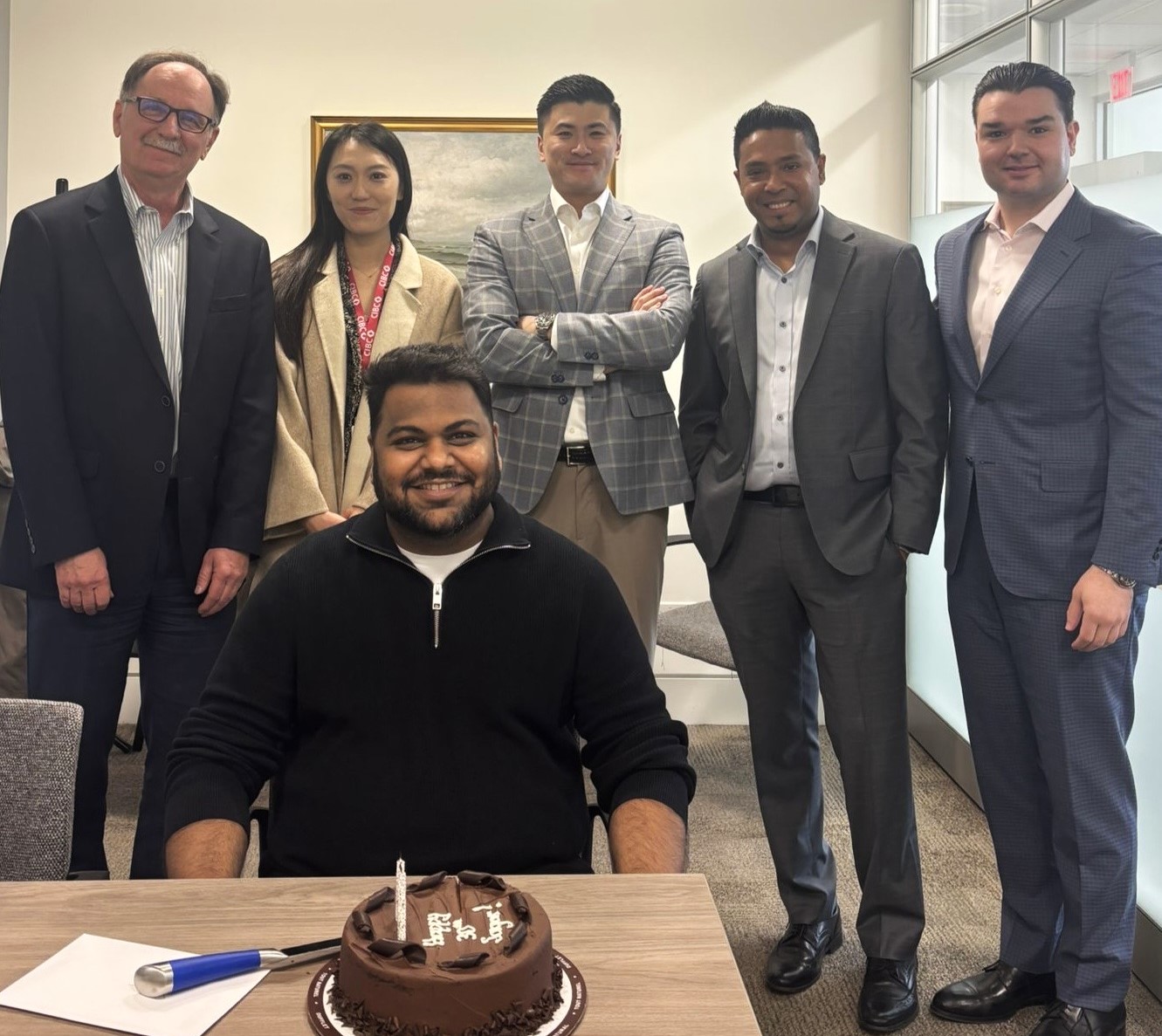 Pharus Team with Birthday Cake for Sagar