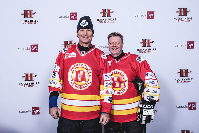 Members of the CIBC Wood Gundy branch as part of a team for Hockey Helps The Homeless