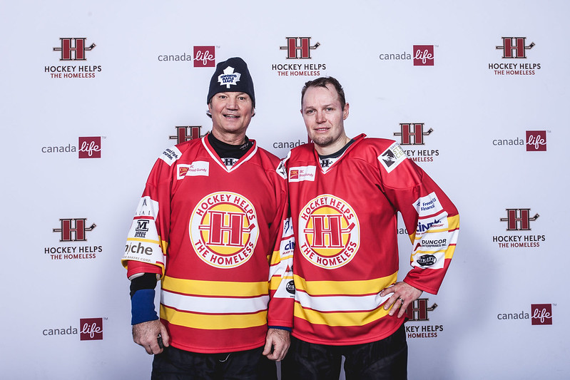 Members of the CIBC Wood Gundy branch as part of a team for Hockey Helps The Homeless