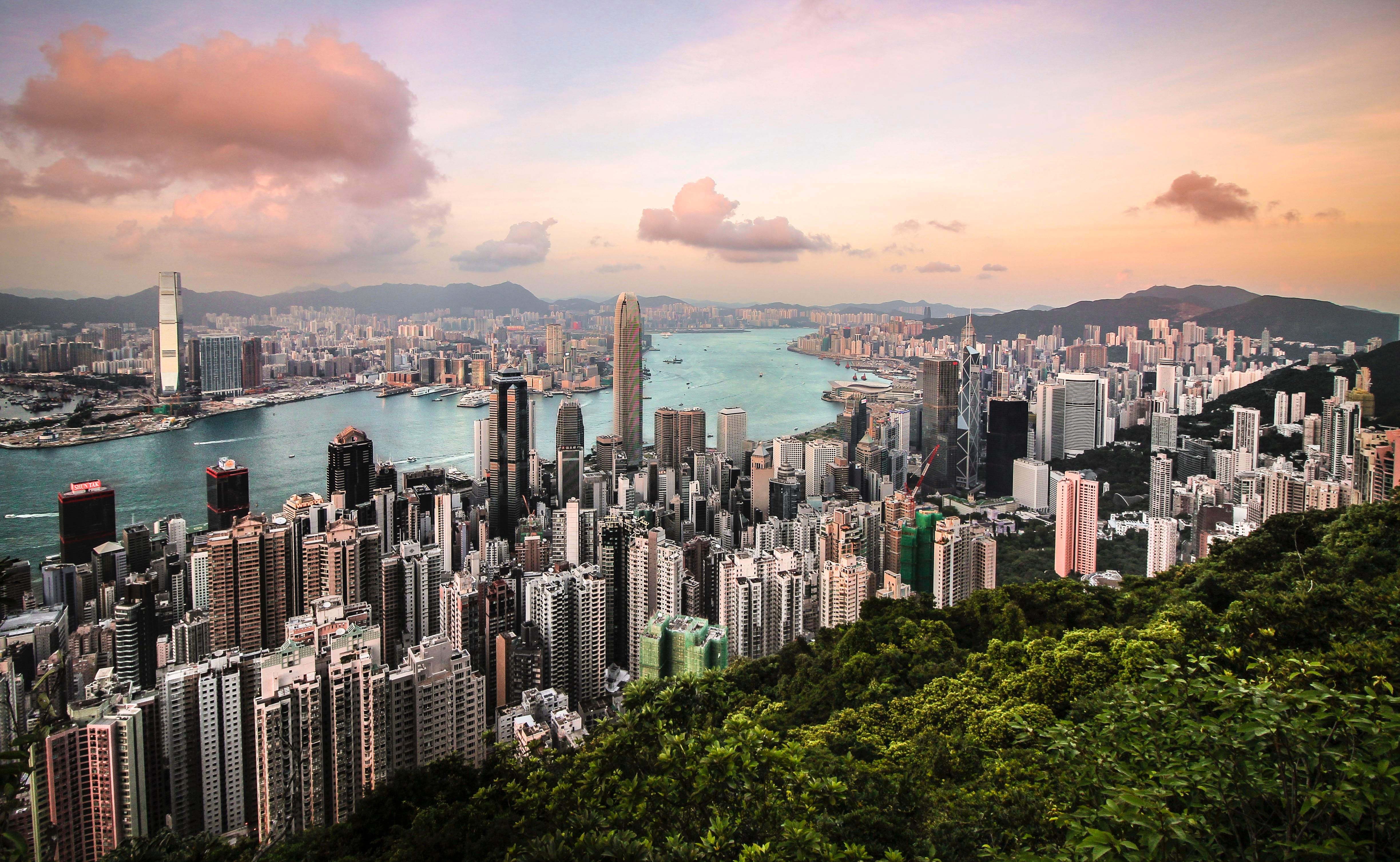 Aerial view of city photo in Hong Kong