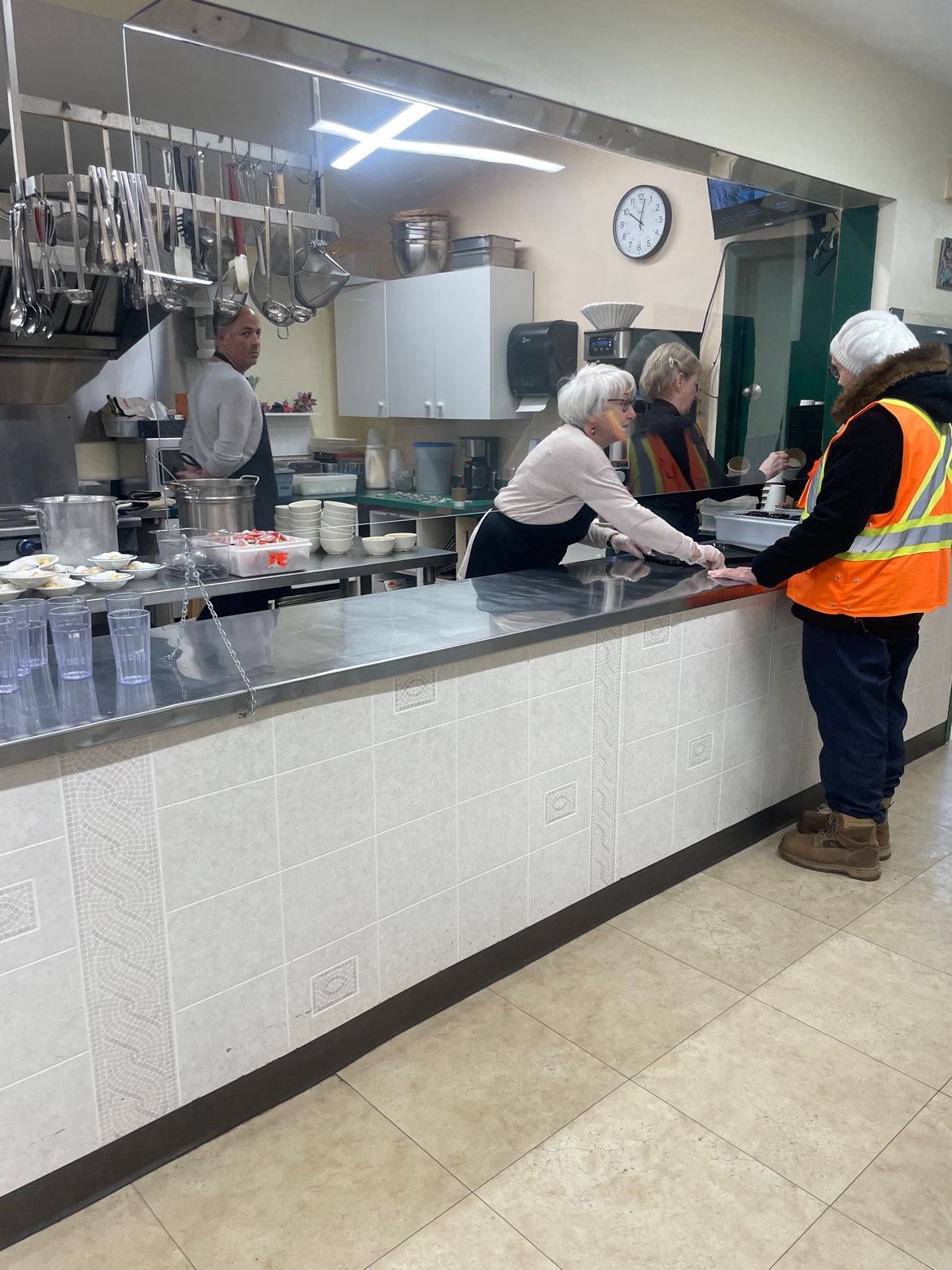 Another team shot in the kitchen.