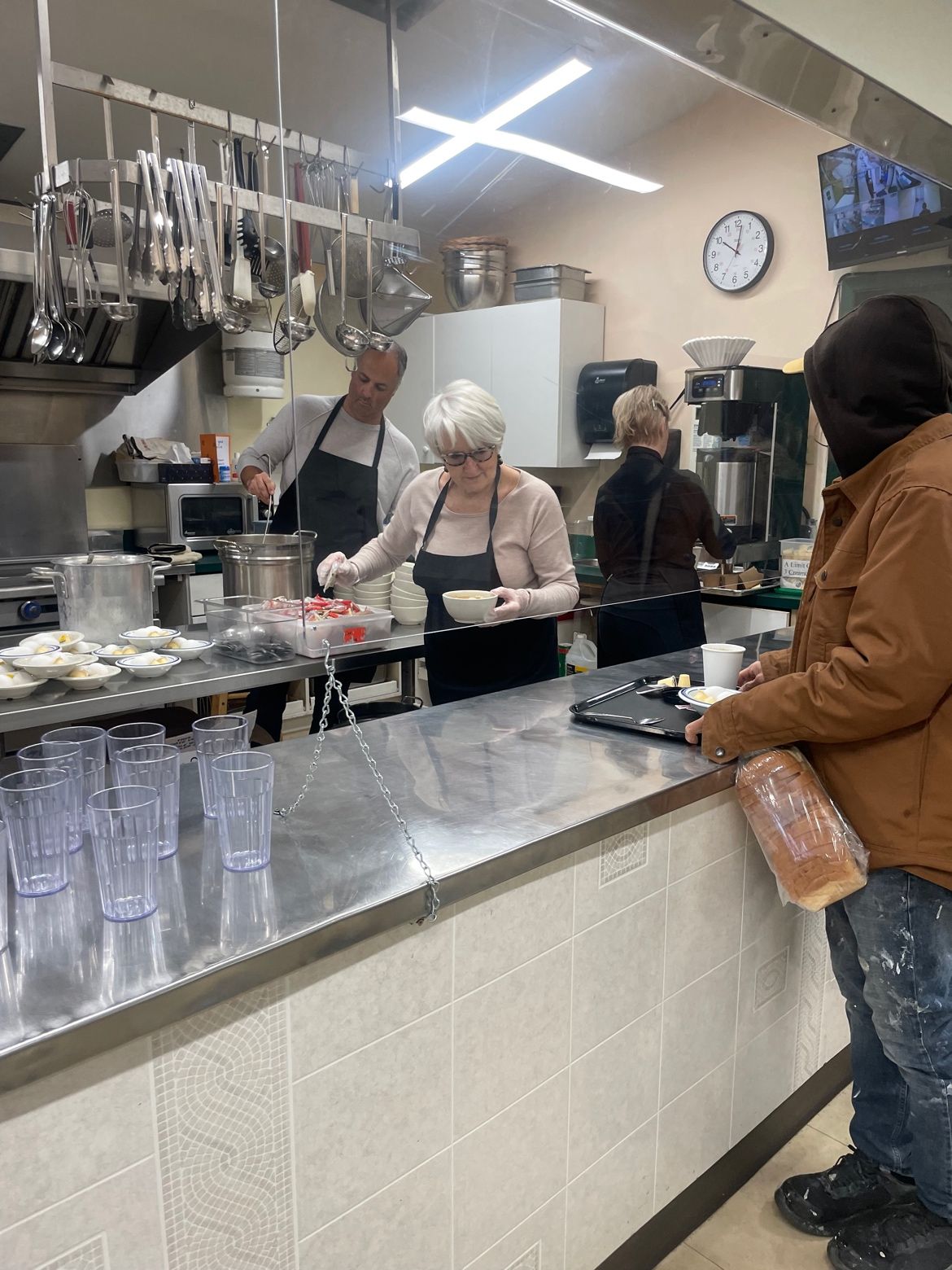 Hard at work in the kitchen.