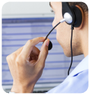 A team member communication with clients over phone