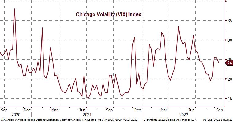 Chart of the Chicago volatility or VIX index