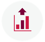 Chart with up arrow